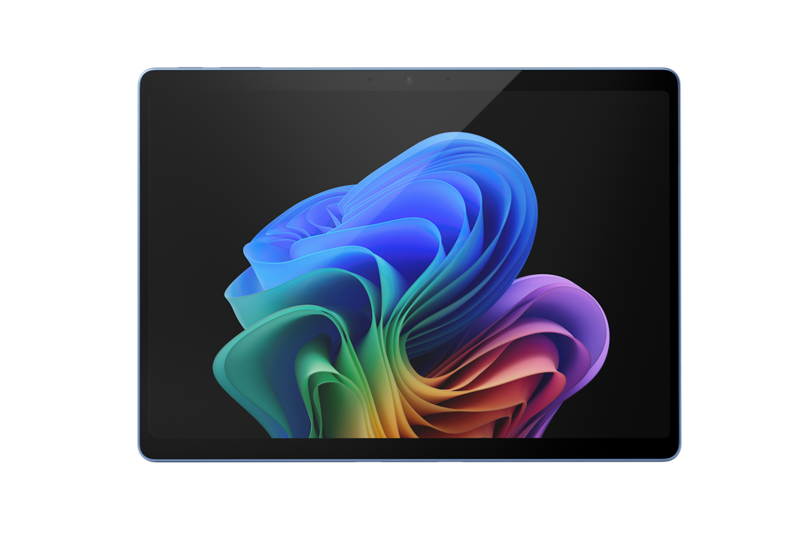 Center render of Surface Pro Ocean 13 with color bloom screen