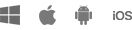 Windows-, Apple-, Android- og iOS-ikoner
