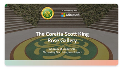 Start screen of the virtual museum honoring Coretta Scott King