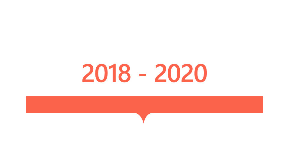 Timeline with the dates 2018-2020