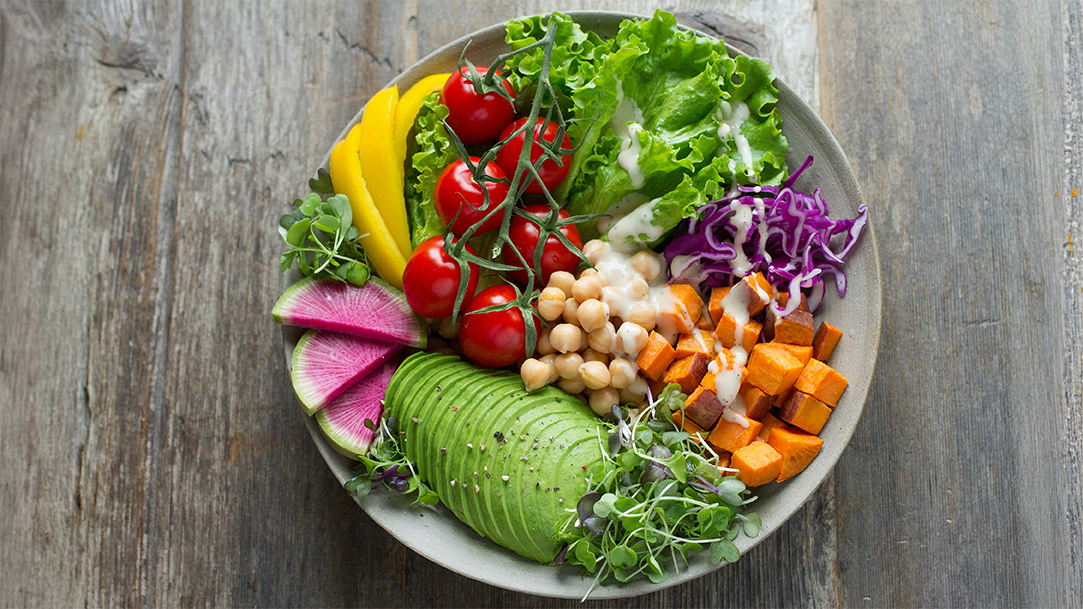 An image that shows a bowl of vegetable salad