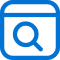 Illustrated magnifying glass over a screen