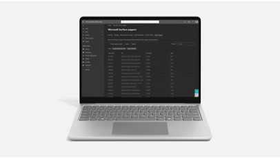 Open Surface Laptop showing support options