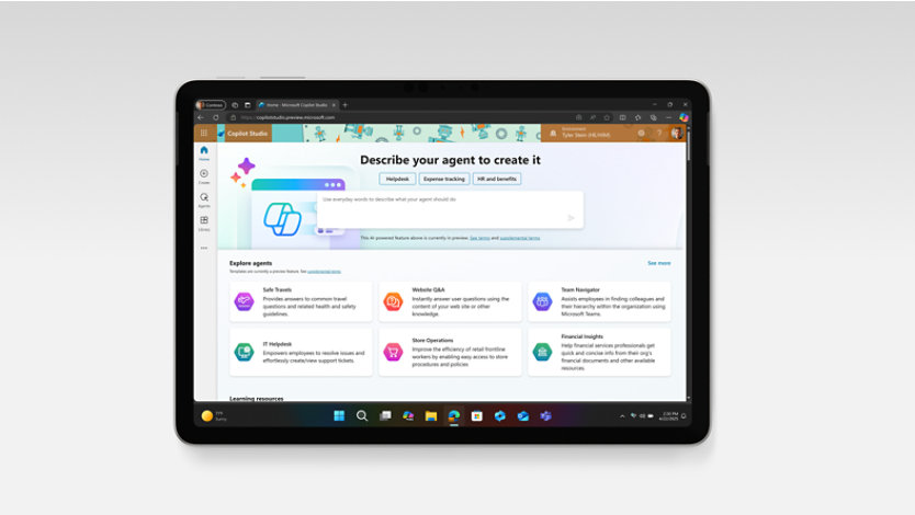 Surface Pro showing Copilot Studio