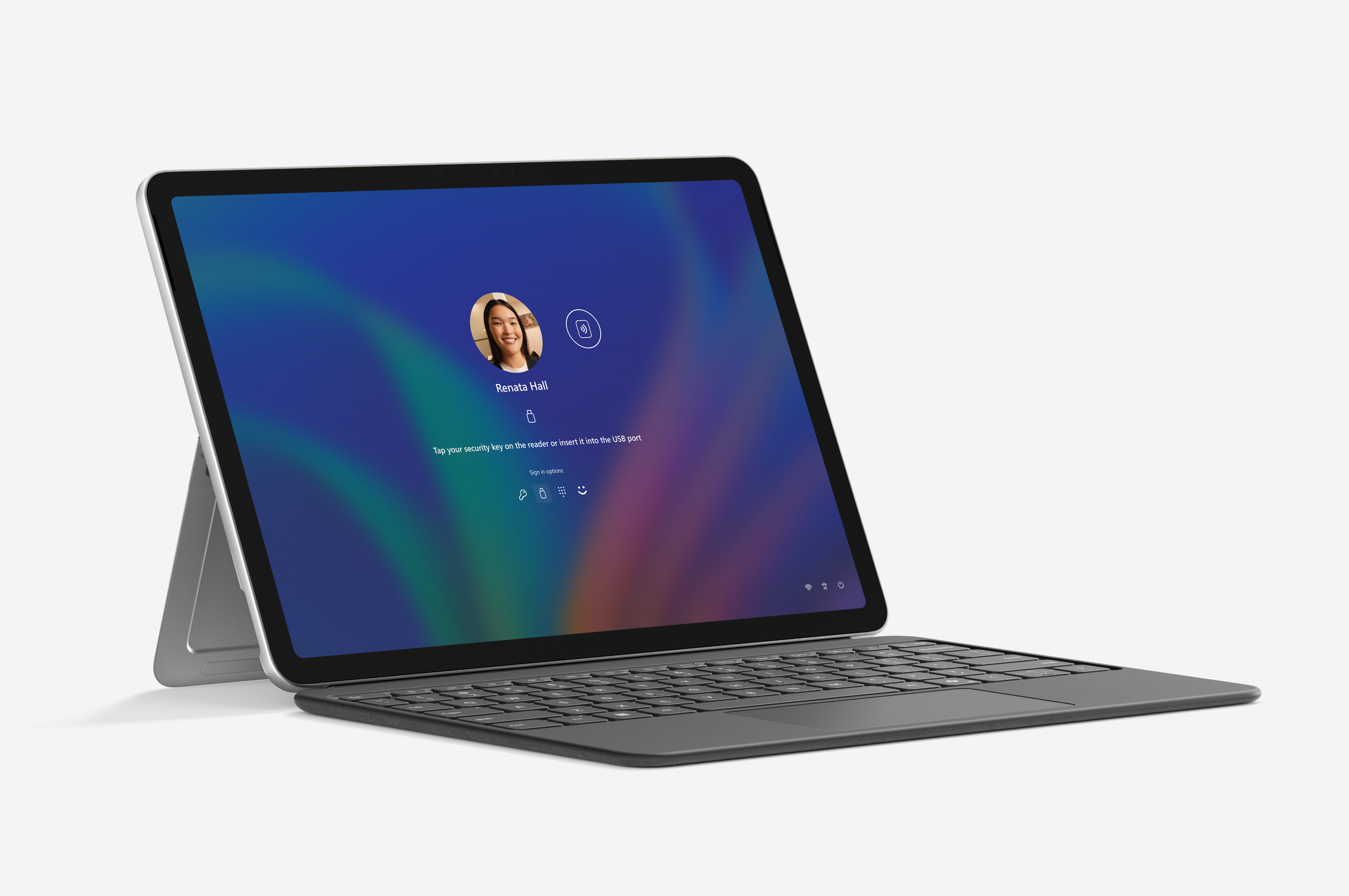 Surface Pro screen showing secure authentication