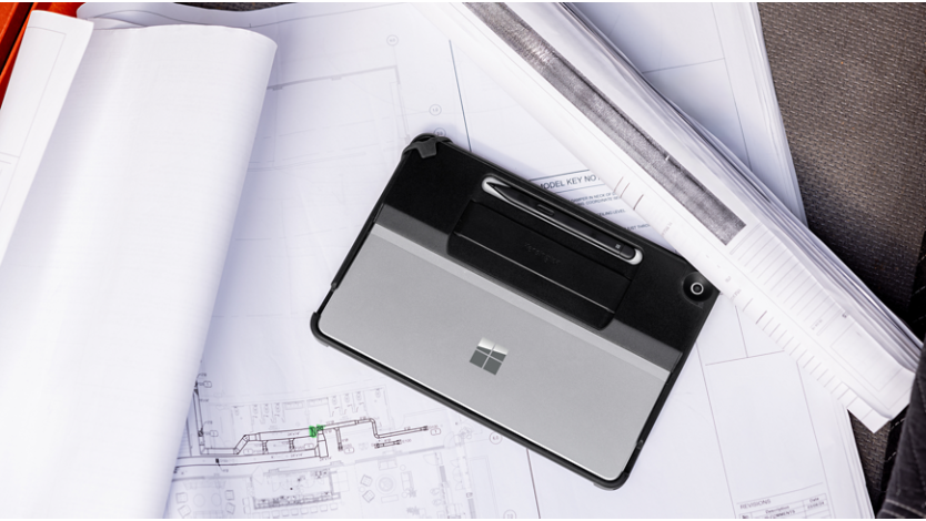 Surface Pro closed on a desk