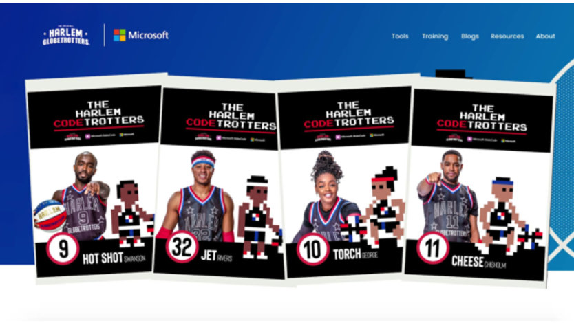 Four posters featuring Hot Shot Swanson, Jet Rivers, Torch George, and Cheese Chisholm as the Harlem Codetrotters.